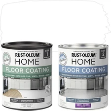 Rust-Oleum 367598 Home Interior Floor Coating Kit, Semi-Gloss Ultra White 