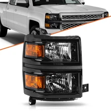 For 2014-2015 Chevy Silverado 1500 Black Headlight Headlamp Passenger Right Side