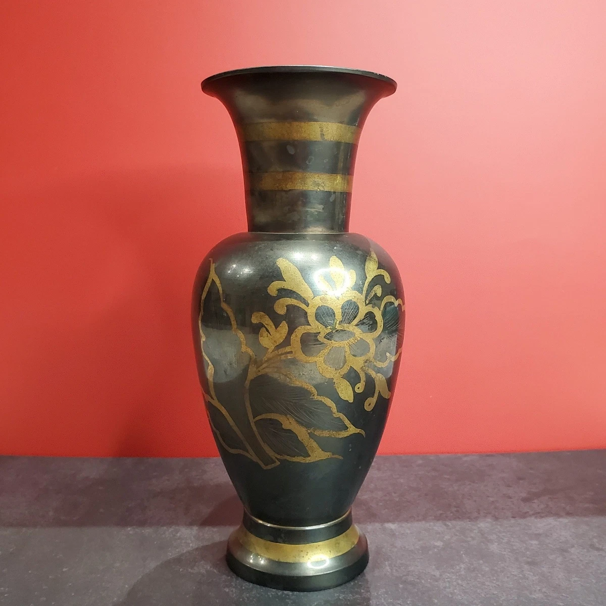 黄铜黑色花瓶花瓶| eBay
