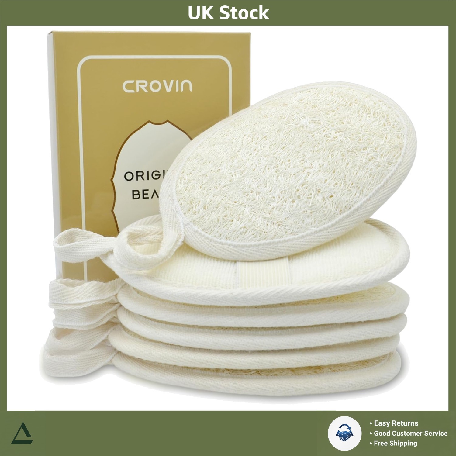Refreshing Natural Exfoliating Loofah Body Scrubber Sponge Shower Pads 6 Pack