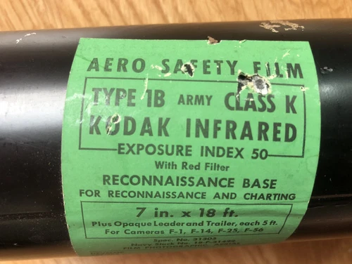 Kodak Aero Infrared Aerial Film 7in. x 18ft. Class K Reconnaissance Army/Navy 1B - product listing photo