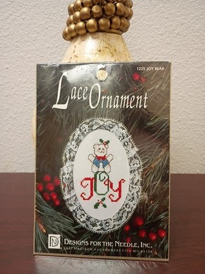 1992 Lace Ornament Joy Bear 1225 Designs For The Needle Inc New 