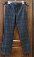 Polo Ralph Lauren Dress Pants Boys Size 16 HEAVY Navy Green Plaid