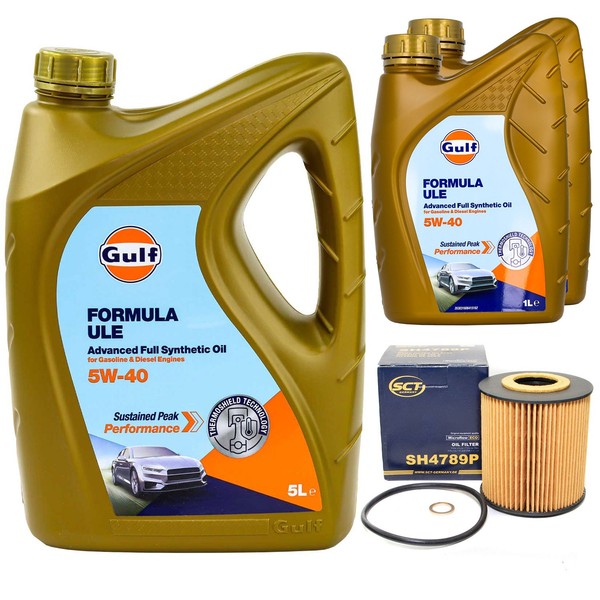MotoröL Set Gulf Formula ULE 5W-40 7 Liter + ÖLfilter FüR BMW X5 5Er Touring-image