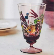 Anthropologie Nathalie Lete Marais Glass Goblet New In Box Lilac Duck Fall