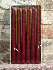 6 Red 10  Taper Candles Unique Finish NIB
