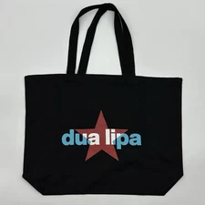 Dua Lipa Amazon Official Merch Black Tote Bag Radical Optimism Star Logo - New!
