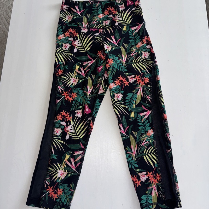 Old Navy Crop Pants With Parrots And Flowers Tropical Hawaiian Theme Size Small