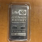 Johnson Matthey 10oz Silver Bar in Plastic