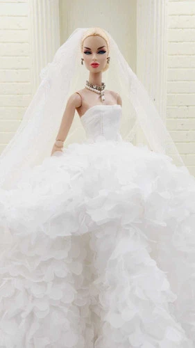OOAK WEDDING DRESS  for Fashion Royalty,Fr2,Barbie model muse doll silk stone111