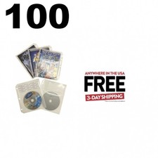 100 White CD/DVD Half Sheet Storage Binder Filing Sleeve Booklet 1-3 DAYS
