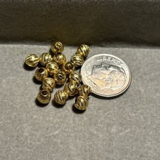 16 Yellow Gold-tone 4.1 mm Round Loose Spacer Jewelry Making Beads