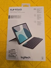 Logitech Flip Folio, Keyboard Case iPad Pro 11-inch M4 & iPad Air 11-inch M2 M3