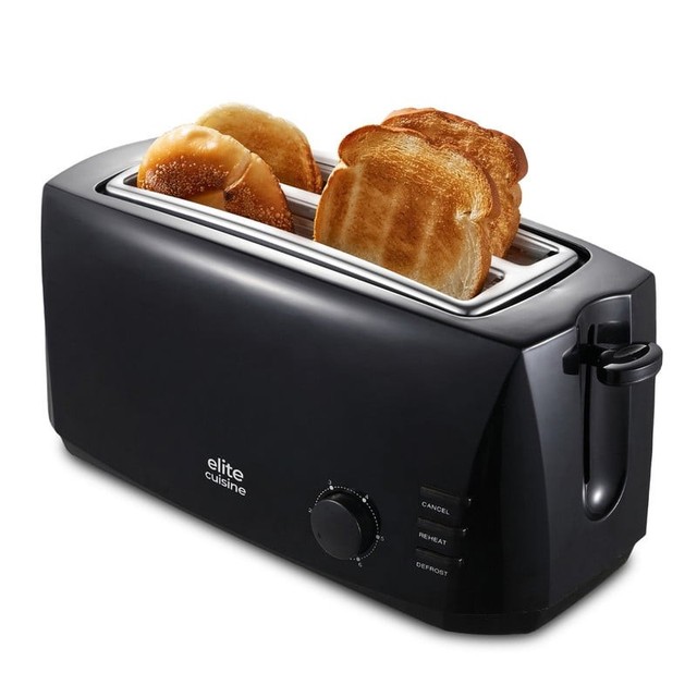 Elite Cuisine ECT2958 4-Slice Long Slot Toaster