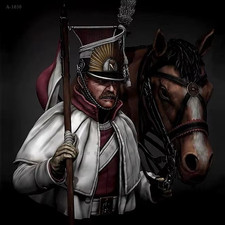1/10 Scale Napoleonic French Guard Model Resin Bust Kit with Horse Unassembled