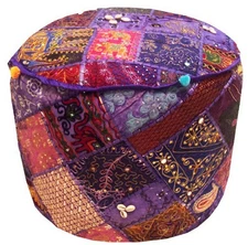 24" VINTAGE DÉCOR KUTCH OTTOMAN POUF FURNITURE CHAIR STOOL BENCH PILLOW COVER