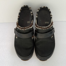 Merrell Encore Scoop Size 6.5 Black Performance Clog Shoes Ortholite Knit Cuff