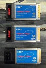Lot of 3x EDUP Wireless LAN Adapter Series 54Mbps 802.11b/g - PCMCIA - Tested