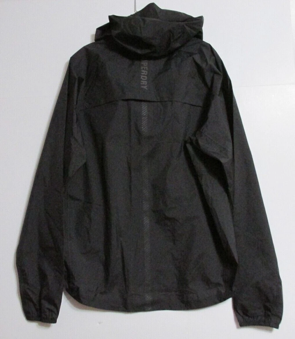 Men s Superdry Run Lightweight Waterproof Shell Pullover Jacket Black or Yellow