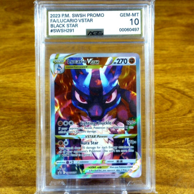Pokemon Black Star Promo Lucario VSTAR SWSH291 AGS Gem-MT 10 Full