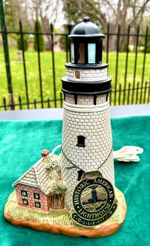 LEFTON Lighthouse Accent Lamp Light House Figurine St Simons Georgia 11.5” tall - Picture 12 of 12