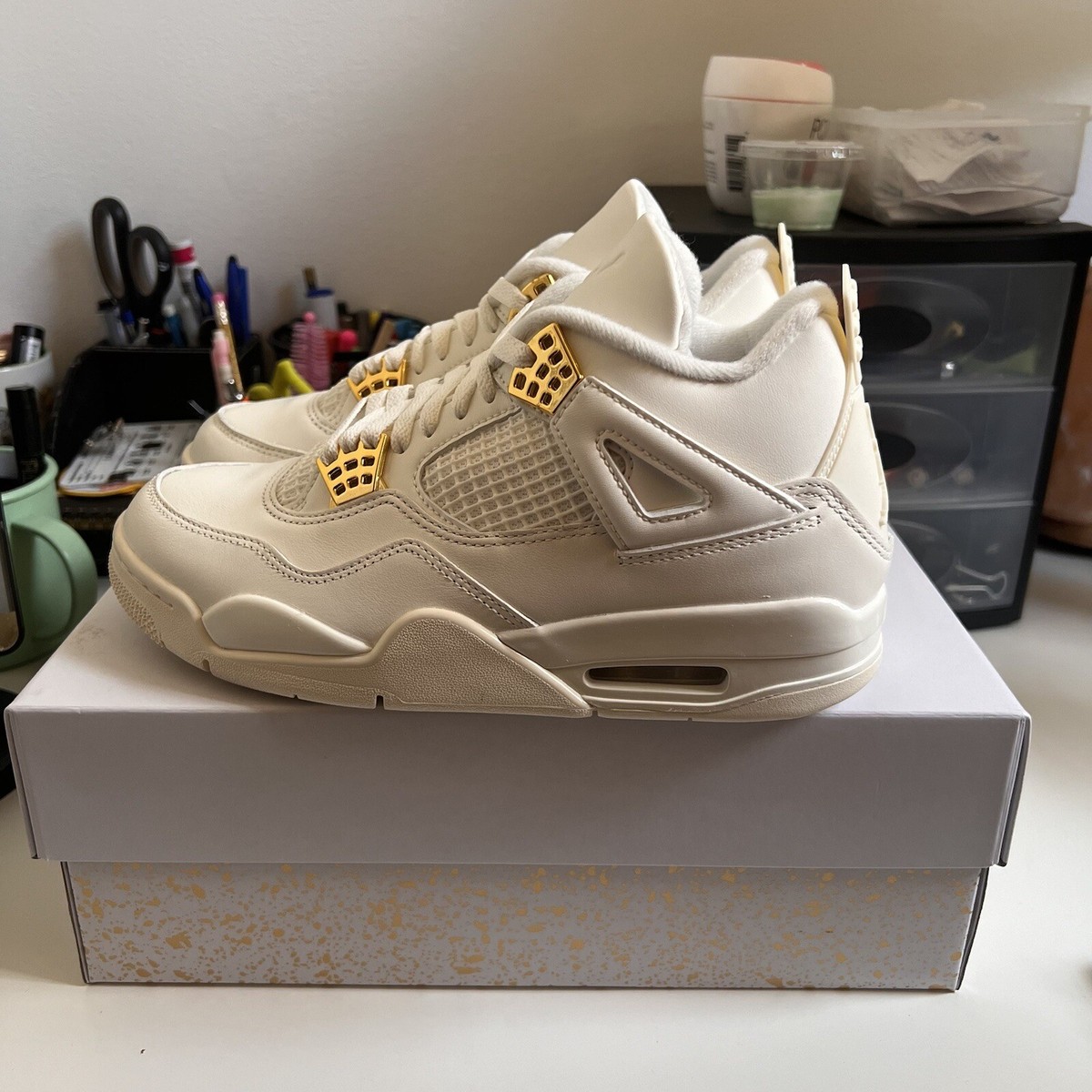Air Jordan 4 Retro Metallic Gold W -Size 8 | eBay
