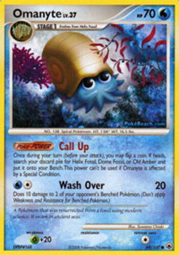 Pokemon - Omanyte - 69/100 - Common - Majestic Dawn - NM