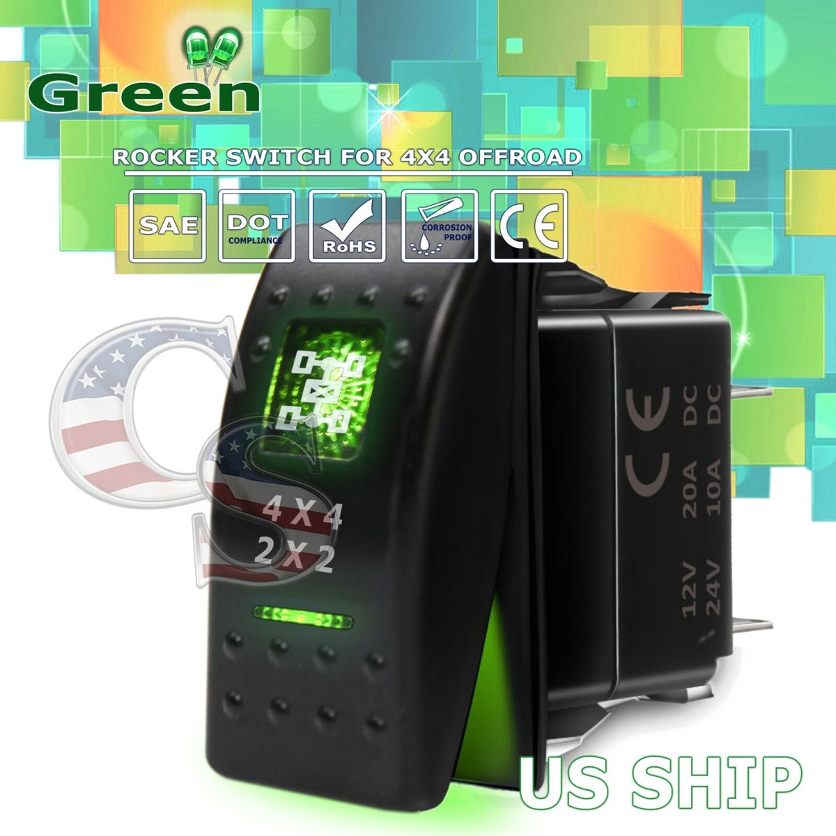 Car Van Boat Marine Dash Rocker Switch 12V 24V Waterproof ON-OFF - Foto 4