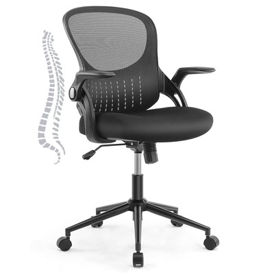 Home Office Desk Chair   Ergonomic Office Chair with Lumbar Support and Flip-...