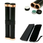 Black Cigar Metal Aluminum Case 2 Tubes Holder Hydrating With Humidifier