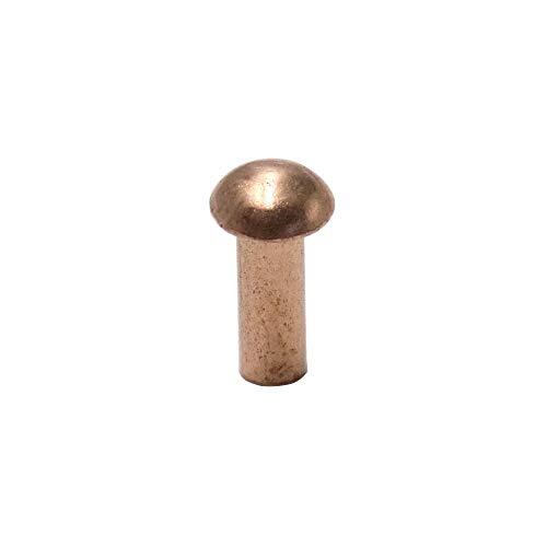 1/8" Diameter 5/16" L Shank Copper Round Head Solid Rivets Fasteners10 ...