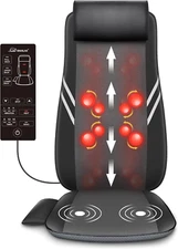 Back Massager with Heat,Shiatsu Massage Seat Cushion,8 Flexible Nodes Massage fo