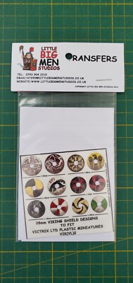Little Big Men Studios Transfers 28mm Viking Shield Designs VIK(VL)3,1,2, Fleur