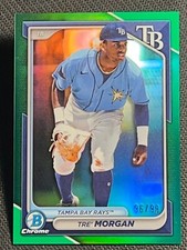 2024 Bowman Chrome PROSPECT ROOKIE GREEN REFRACTOR Tre Morgan 96/99
