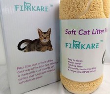 FINNKARE Premium Litter Mat for Cat, Beige, 15.75''X 12''