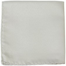 New Men's Polyester pocket square hankie only silver prom wedding