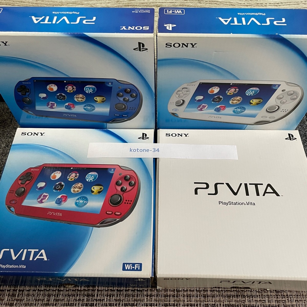 PS Vita 1000 × 4 units set Cosmic Red/Sapphire Blue/Crystal White 