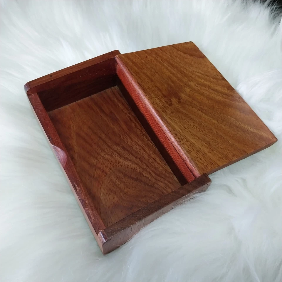 Wooden Name Card Box Holder Hardwood Handmade Collectible Gift #2 - Image 4 of 4