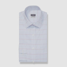60 Van Heusen Men's Blue Regular-Fit Stretch Dress Shirt Size 15-15.5 32/33