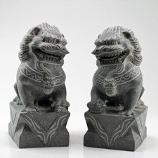 Steinfiguren W&auml;chterl&ouml;wen Paar, Fu-Hunde, Tempelw&auml;chter, Feng Shui Schutzl&ouml;wen