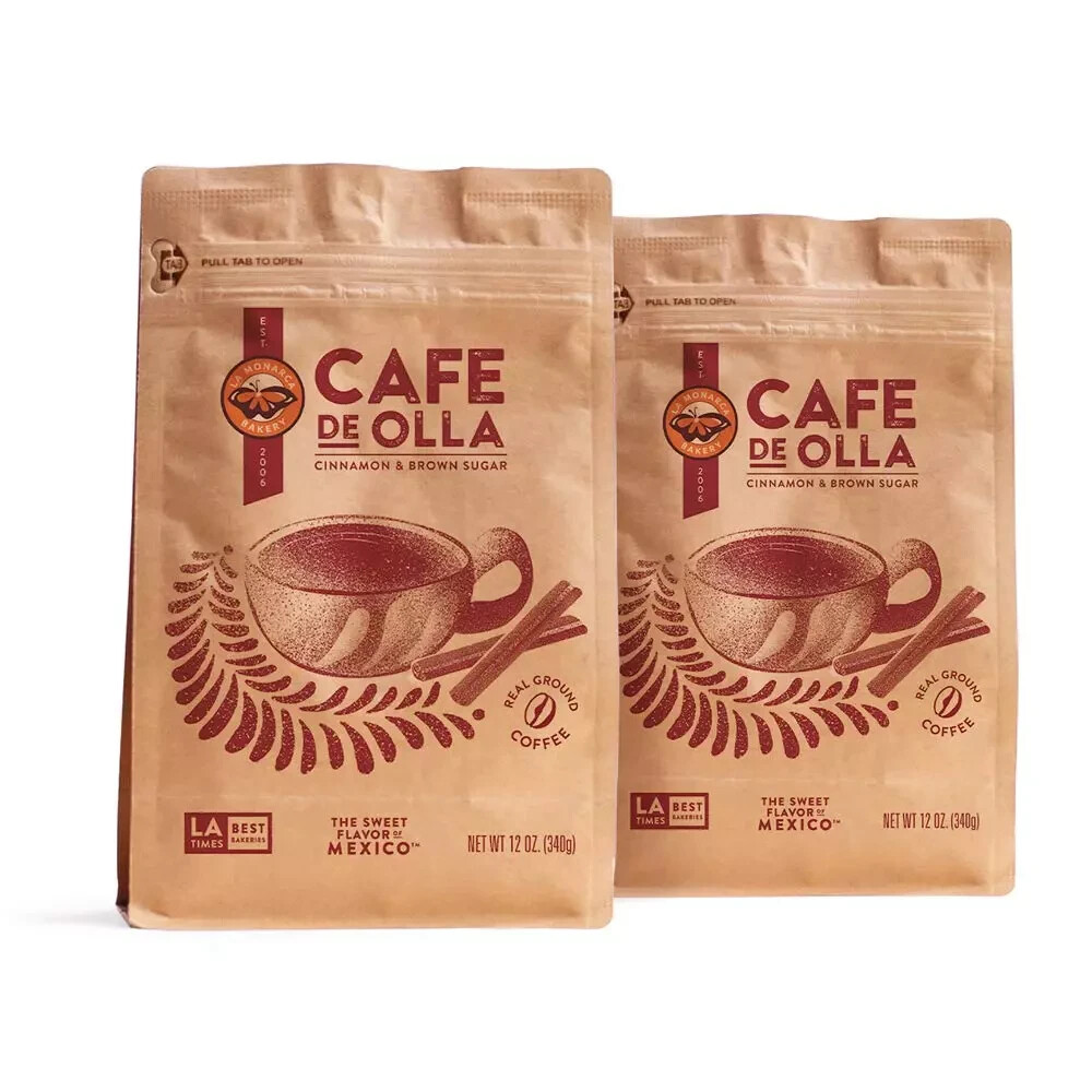 Café De Olla Ground Coffee, 12 Ounce (Pack of 2), Cinnamon and Brown Sugar Sp...