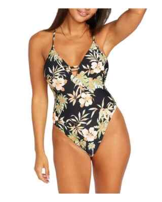Volcom  juniors womens beachwear cut-out one-piece swimsuit, S