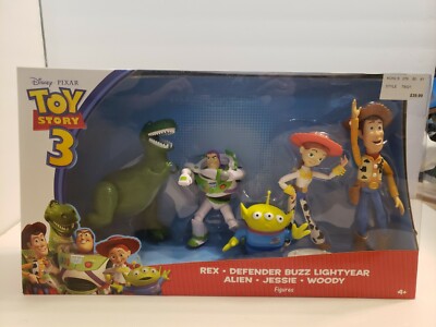 Mattel Disney Toy Story 3 Figure Set Rex Buzz Alien Woody Jessie