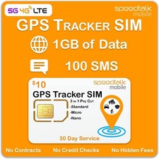 SpeedTalk SIM Card for 5G 4G LTE GPS Trackers Pet Kid Senior Car Tracking Device