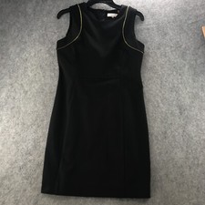 Calvin Klein Dress Womens Sie 8 Black Sleeveless Sheath w/ Zipper Embellished