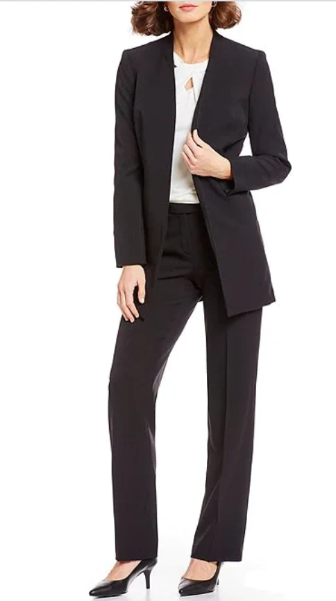 KASPER Stretch Crepe Classic Black Topper Jacket UK12 US8 RRP$119 - Image 2 of 4