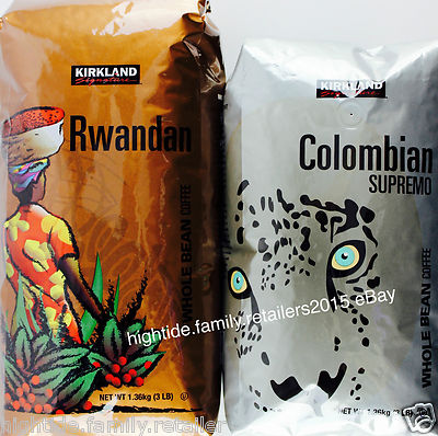 Kirkland Signature Coffee Medium Rwandan or Dark Columbian Supremo Whole Bean