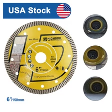 HIGHDRIL 6" Diamond Cutting Wheel Saw Blade Granite Marble Ceramic Cutter Tool