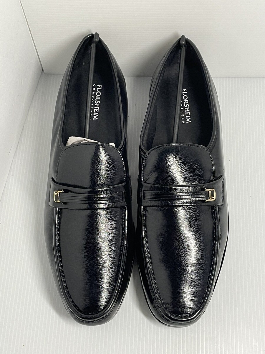 Florsheim Loafers Black Comfortech Dress Shoes Gold Hardware 17088-01 SZ 11 Men Florsheim Men main image 4