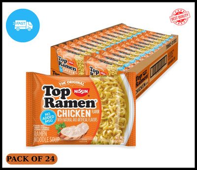 Nissin Top Ramen Noodle Soup, Chicken, 3 Ounce (Pack of 24) Free Shipping
